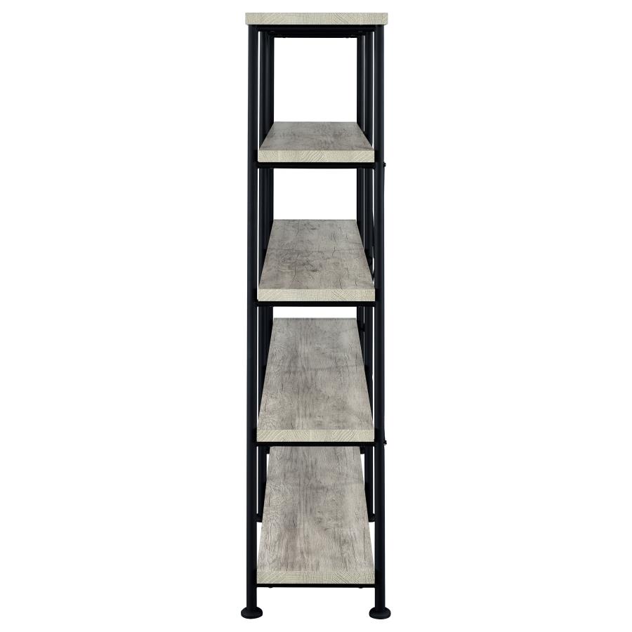 (image for) Analiese 63-inch 4-shelf Double Bookshelf Grey Driftwood