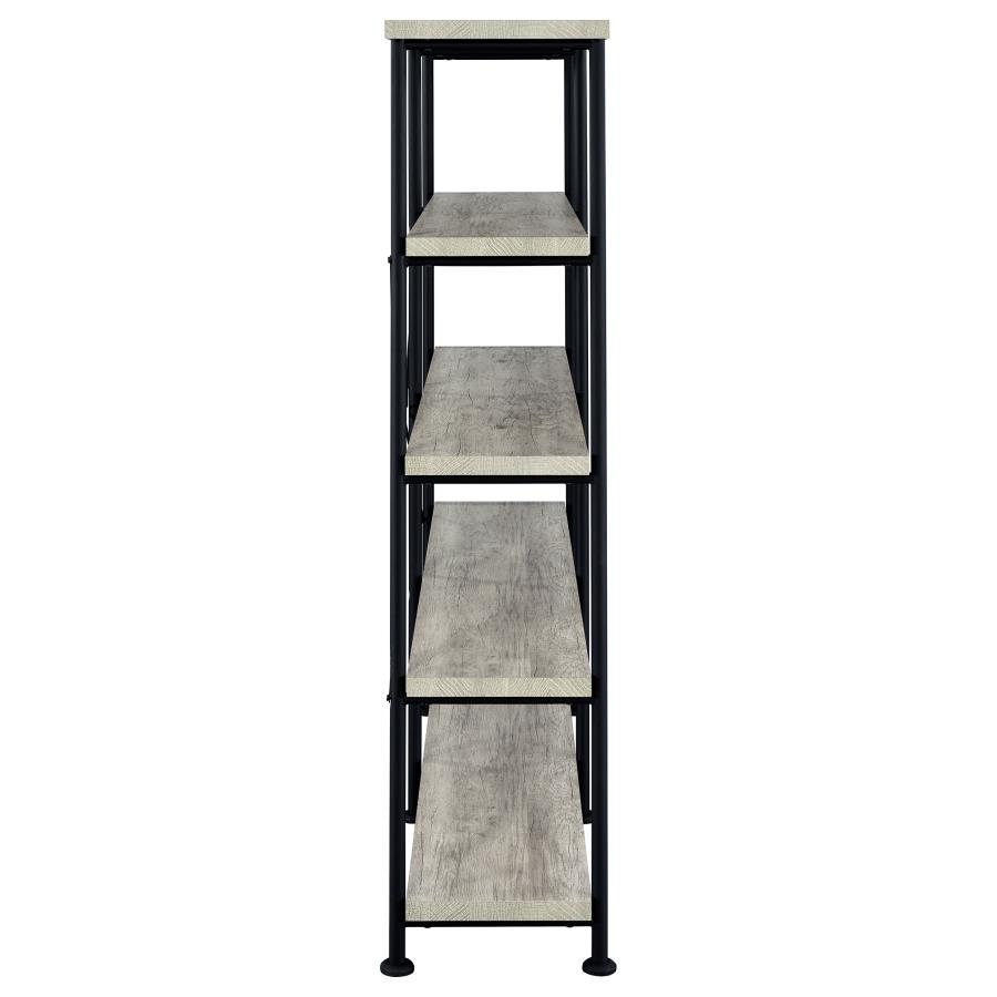 (image for) Analiese 63-inch 4-shelf Double Bookshelf Grey Driftwood