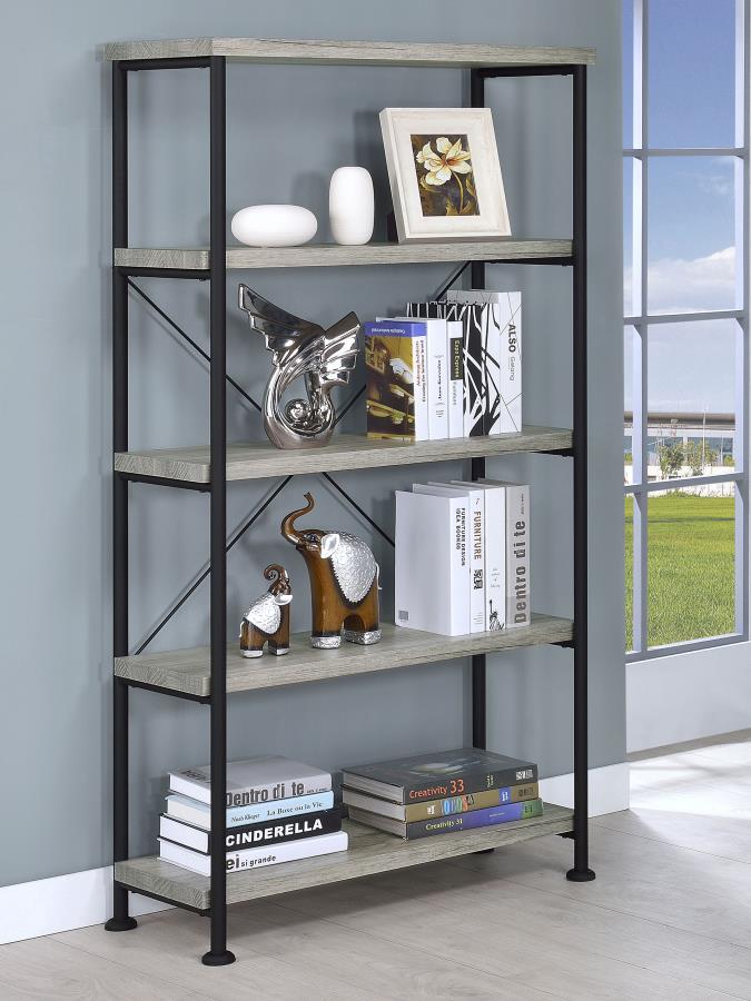 (image for) Analiese 63-inch 4-shelf Bookshelf Grey Driftwood