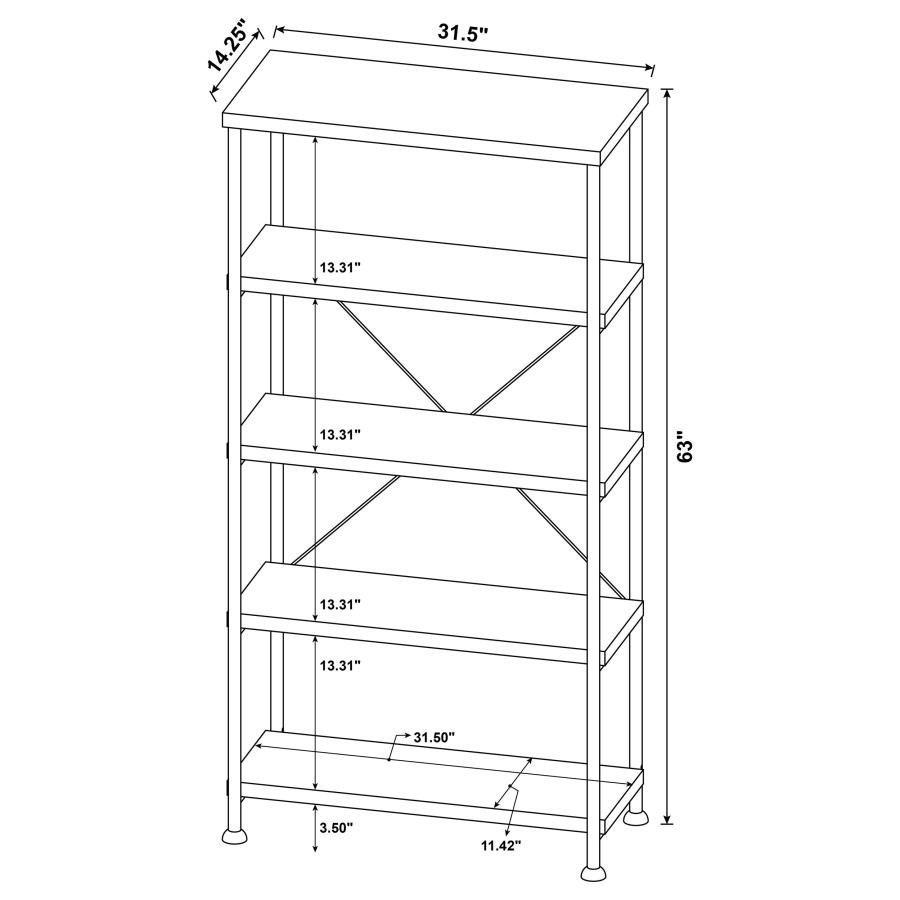 (image for) Analiese 63-inch 4-shelf Bookshelf Grey Driftwood