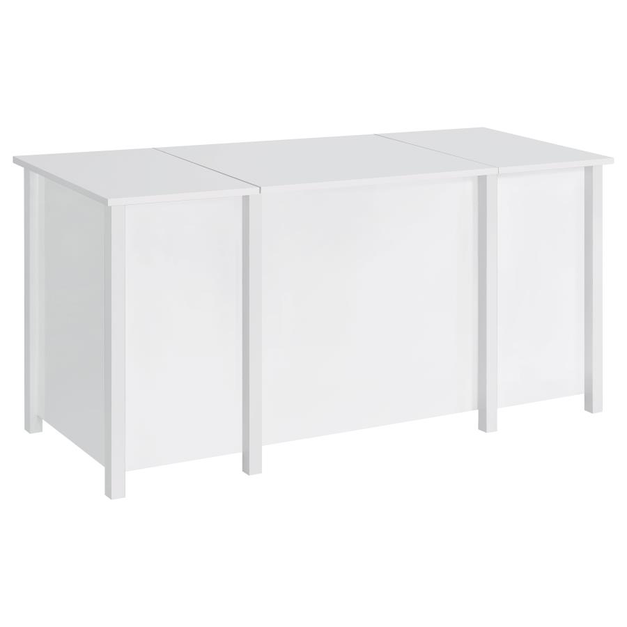 (image for) Dylan 60-inch 4-drawer Lift Top Office Desk White High Gloss