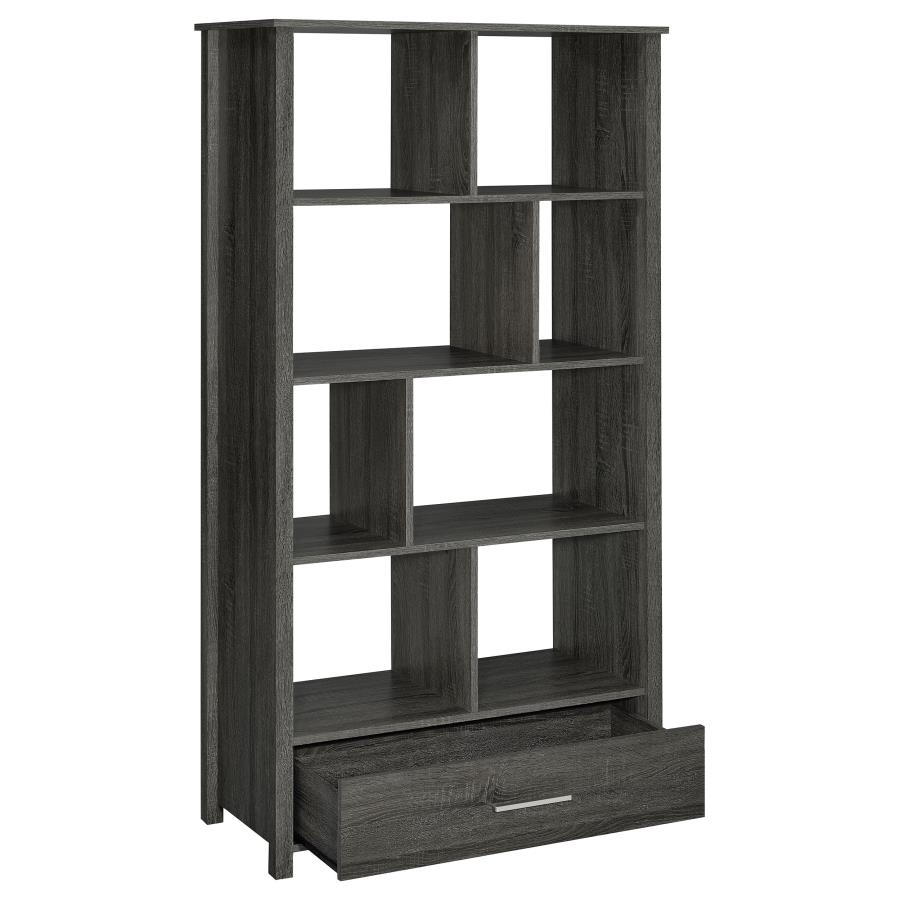 (image for) Dylan 68-inch 4-shelf Storage Bookshelf Weathered Grey