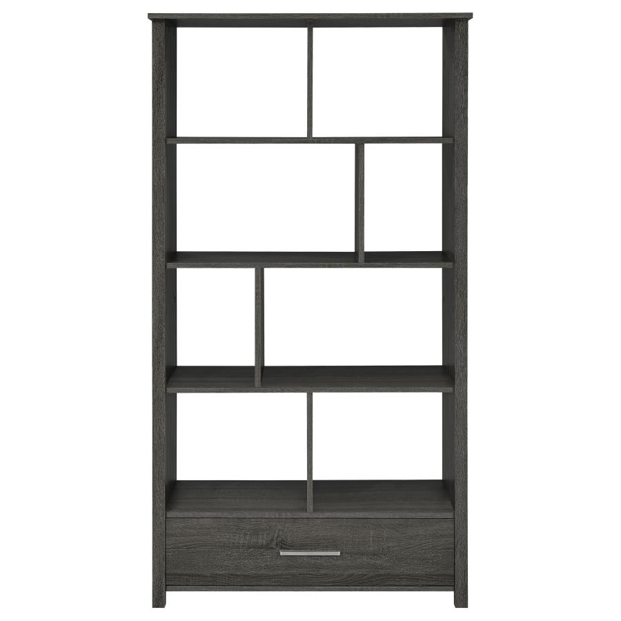 (image for) Dylan 68-inch 4-shelf Storage Bookshelf Weathered Grey