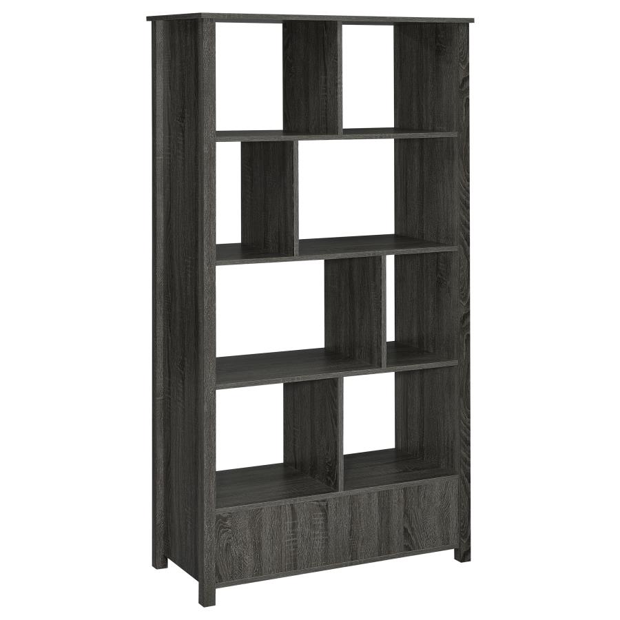 (image for) Dylan 68-inch 4-shelf Storage Bookshelf Weathered Grey