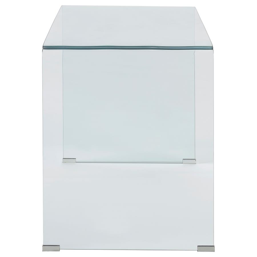 (image for) Ripley 47-inch Tempered Bent Glass Writing Desk Clear