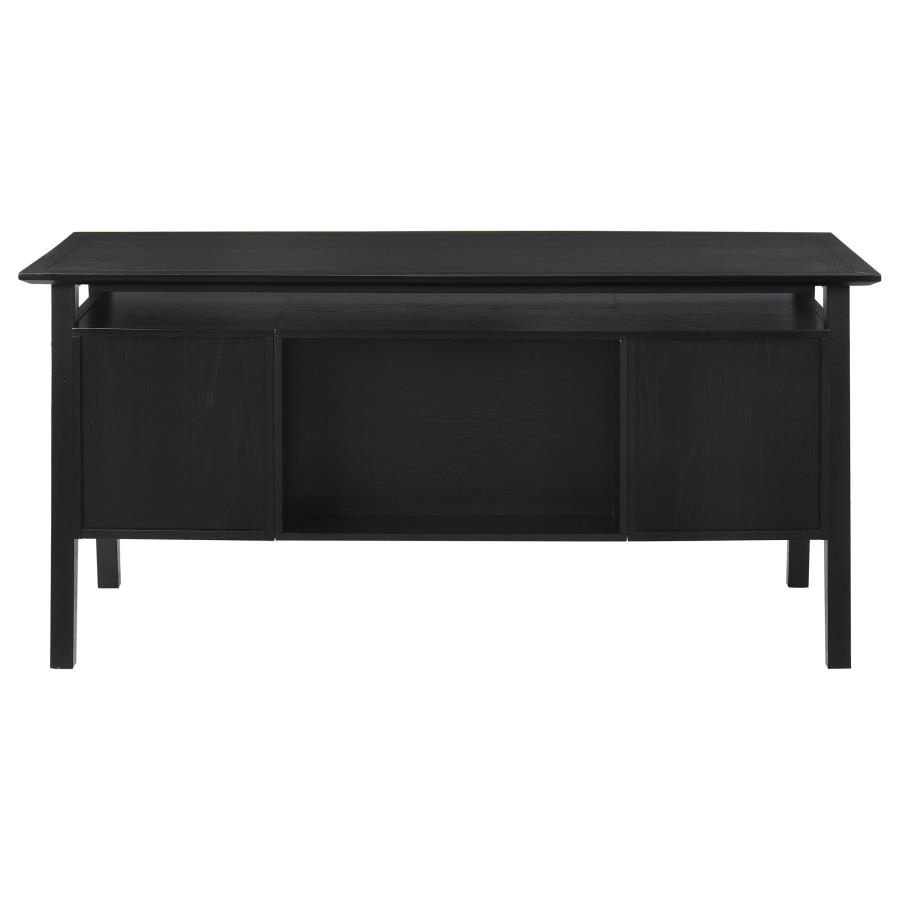 Goodson 64-inch 4-Drawer Double Pedestal Computer Desk Black