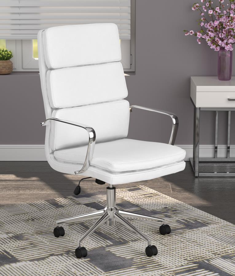 (image for) Ximena Upholstered Adjustable High Back Office Chair White