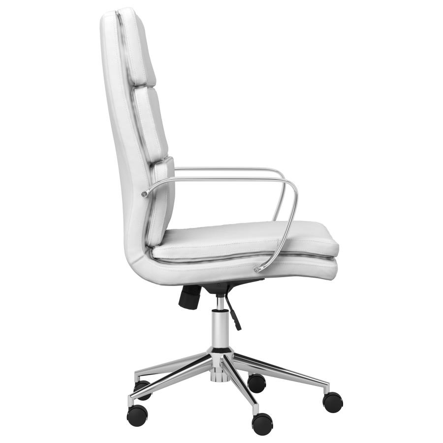 (image for) Ximena Upholstered Adjustable High Back Office Chair White