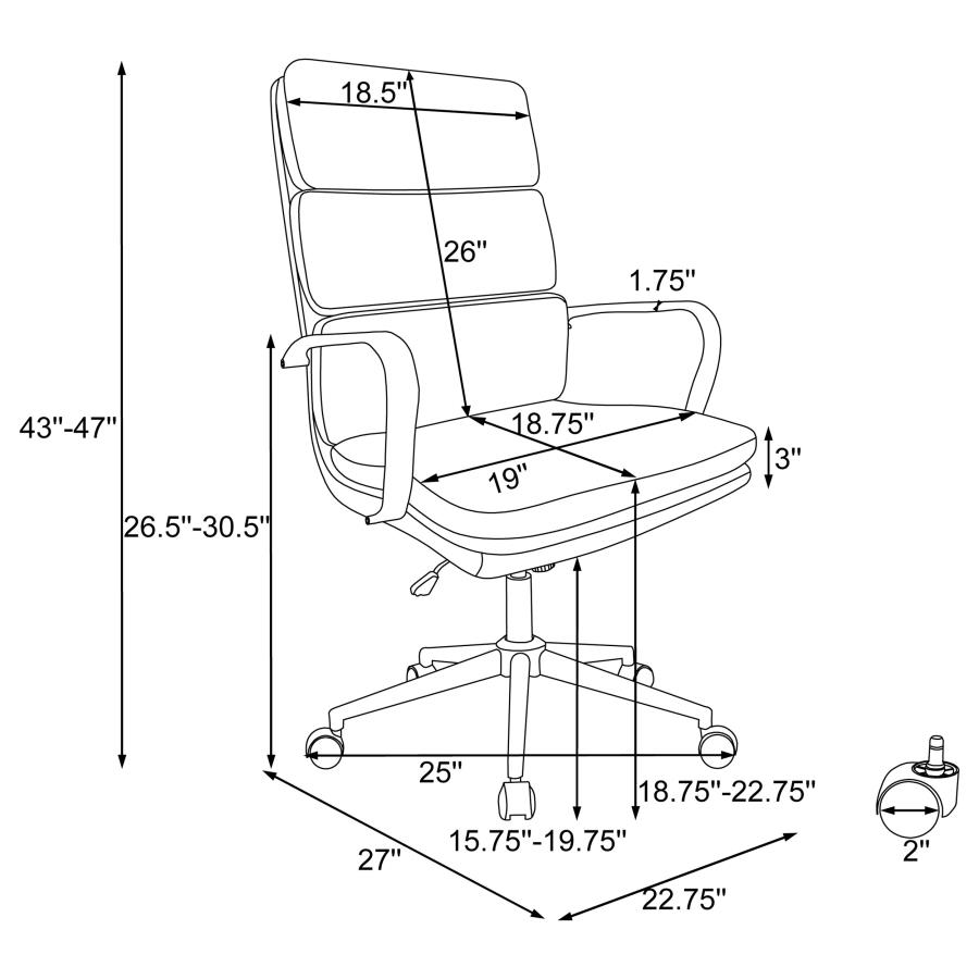 (image for) Ximena Upholstered Adjustable High Back Office Chair White