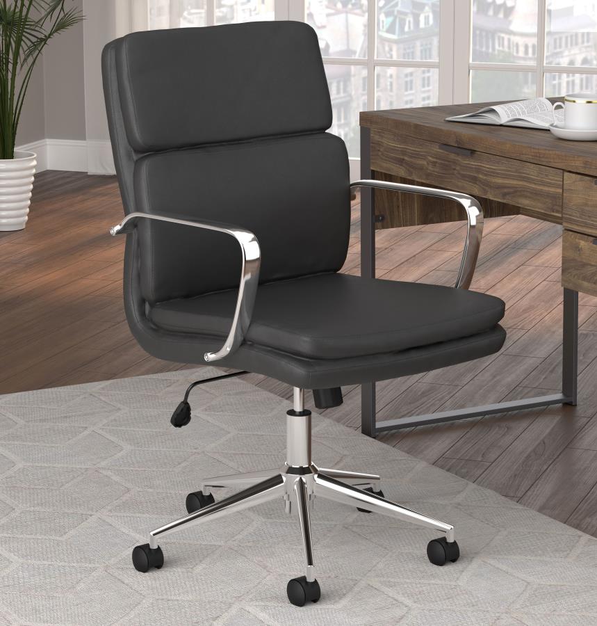 (image for) Ximena Upholstered Adjustable Mid Back Office Chair Black