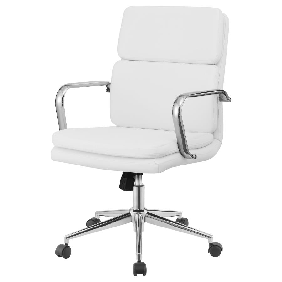 (image for) Ximena Upholstered Adjustable Mid Back Office Chair White