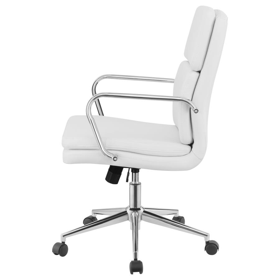 (image for) Ximena Upholstered Adjustable Mid Back Office Chair White