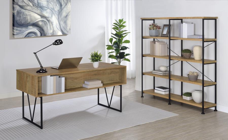 Modal Additional Images for Analiese 63-inch 4-shelf Double Bookshelf Mango