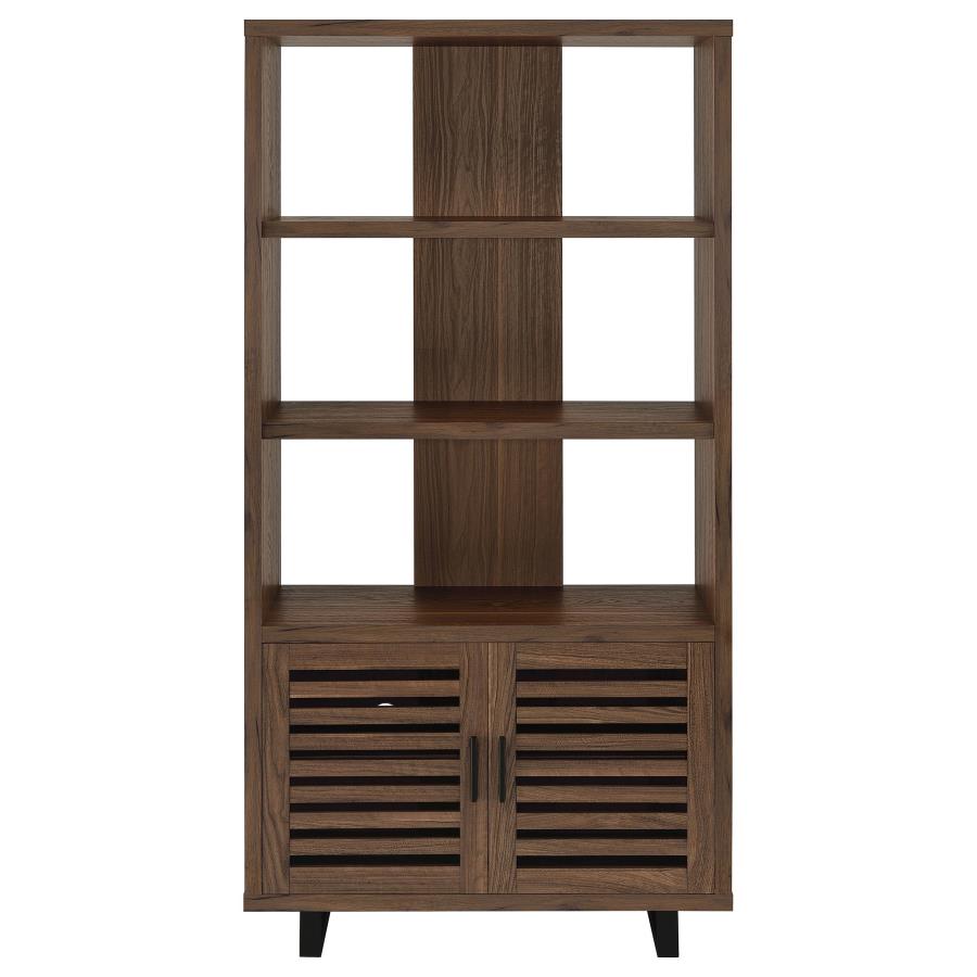 (image for) Maddox 71-inch 3-shelf Cabinet Bookcase Walnut