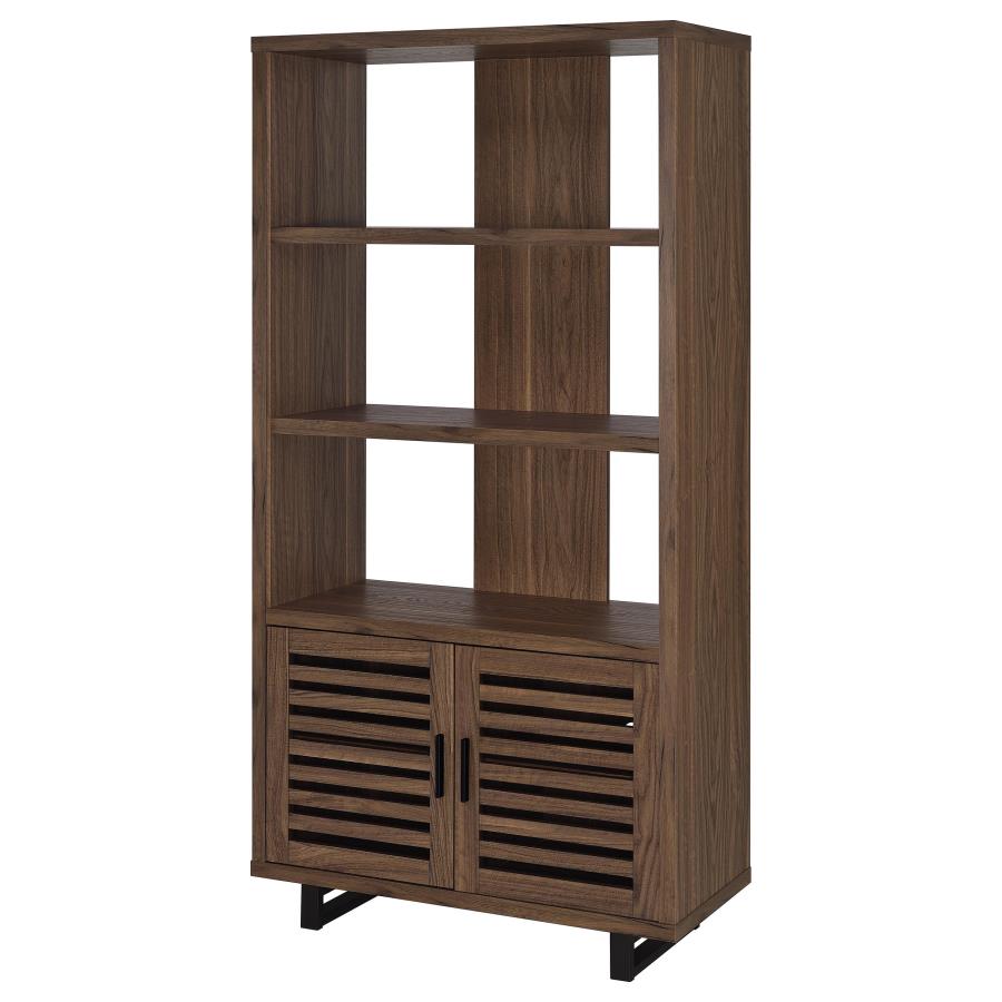 (image for) Maddox 71-inch 3-shelf Cabinet Bookcase Walnut