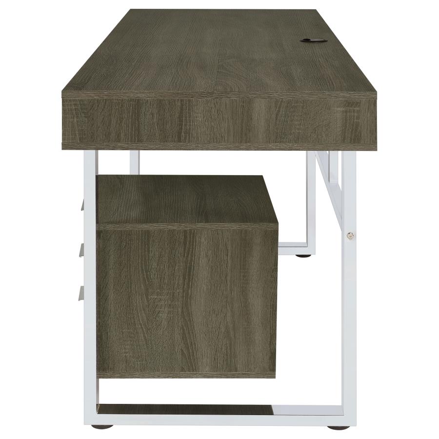 (image for) Whitman 65-inch 4-drawer Computer Desk Weathered Grey