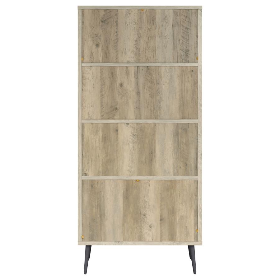 (image for) Maeve 70-inch 3-shelf Bookcase with Drawers Distressed Pine