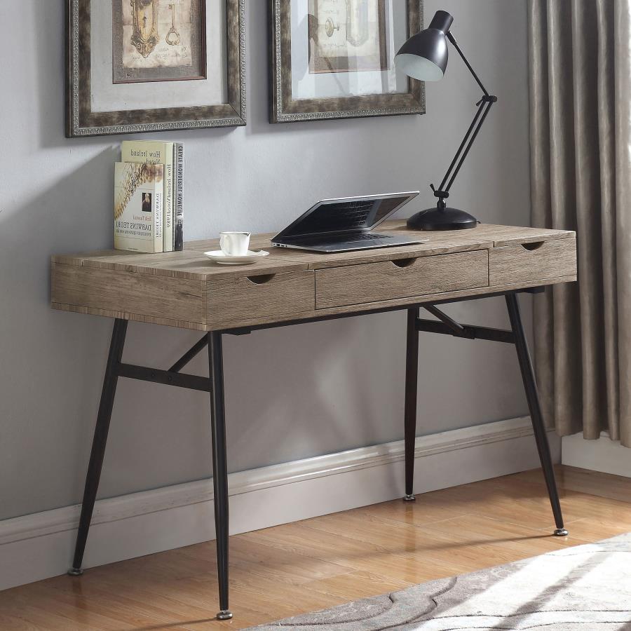 (image for) Rafael 47-inch 1-drawer Desk with Storage Rustic Driftwood