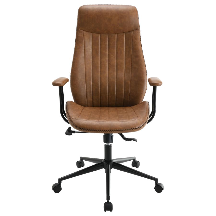 (image for) Ranger Upholstered Adjustable Home Office Desk Chair Brown