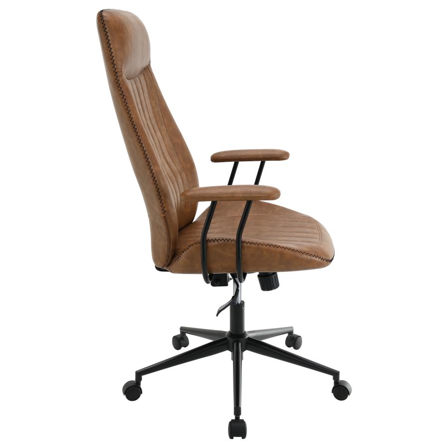 (image for) Ranger Upholstered Adjustable Home Office Desk Chair Brown