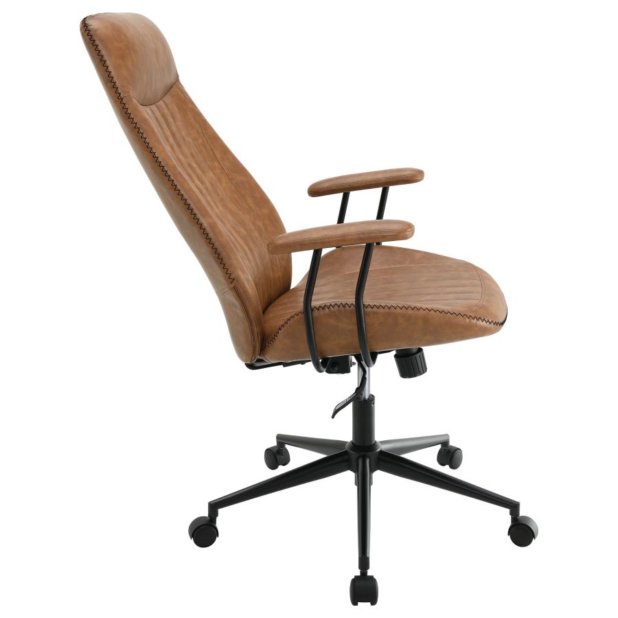 (image for) Ranger Upholstered Adjustable Home Office Desk Chair Brown