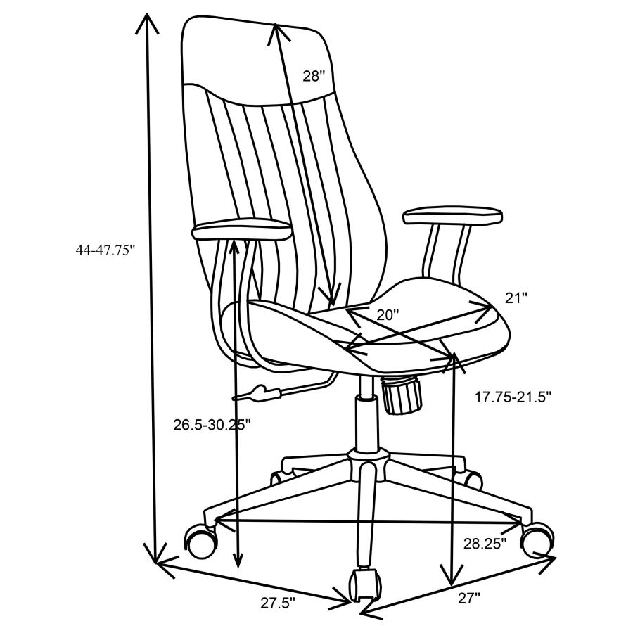 (image for) Ranger Upholstered Adjustable Home Office Desk Chair Brown