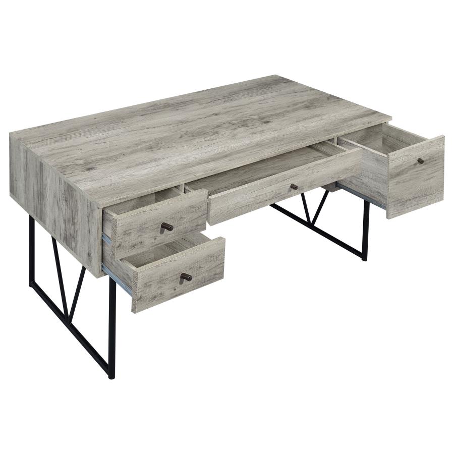 (image for) Analiese 63-inch 4-drawer Writing Desk Grey Driftwood