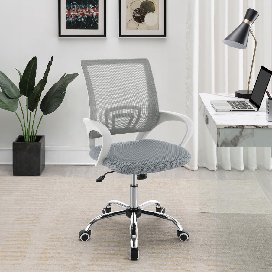 (image for) Felton Upholstered Adjustable Home Office Desk Chair Grey