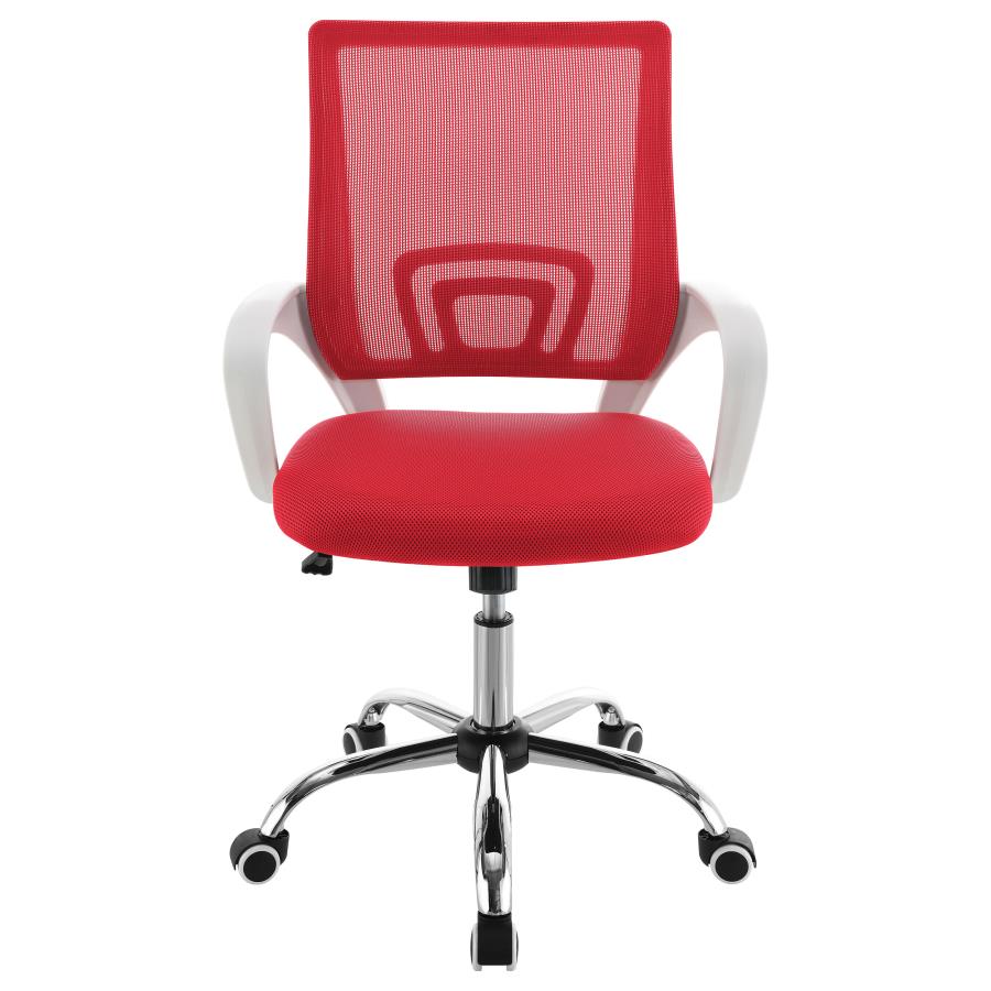 (image for) Felton Upholstered Adjustable Home Office Desk Chair Red