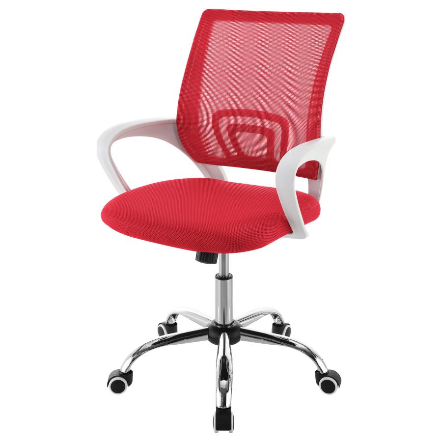 (image for) Felton Upholstered Adjustable Home Office Desk Chair Red