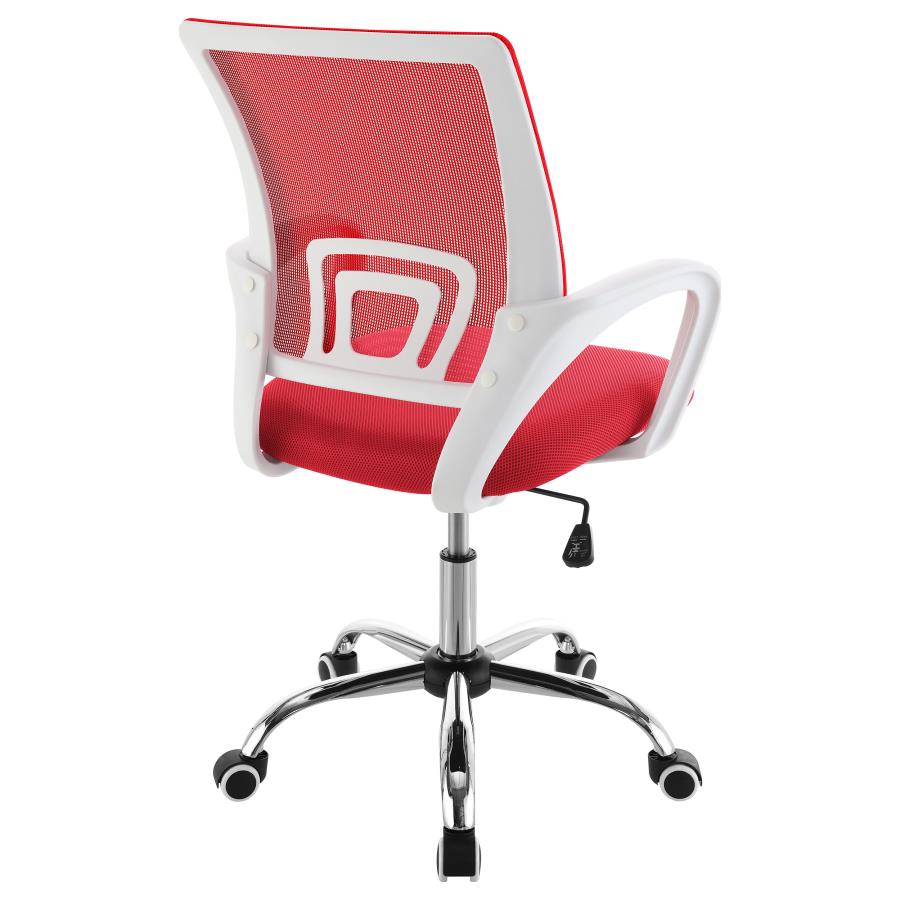 (image for) Felton Upholstered Adjustable Home Office Desk Chair Red