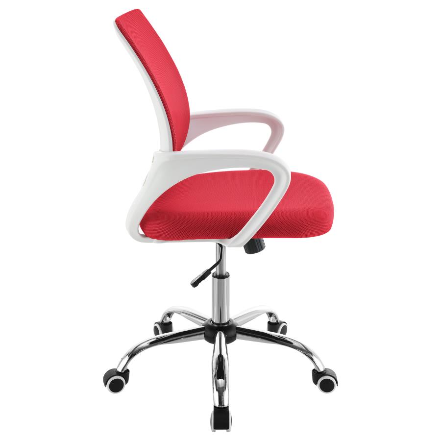 (image for) Felton Upholstered Adjustable Home Office Desk Chair Red