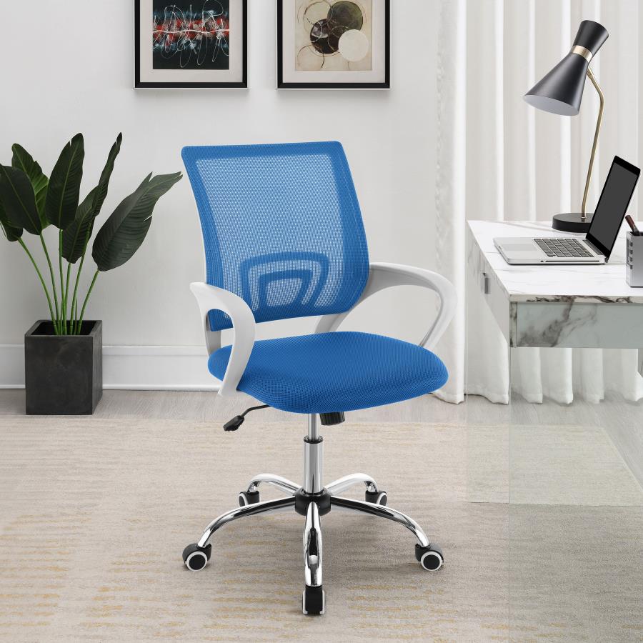 (image for) Felton Upholstered Adjustable Home Office Desk Chair Blue