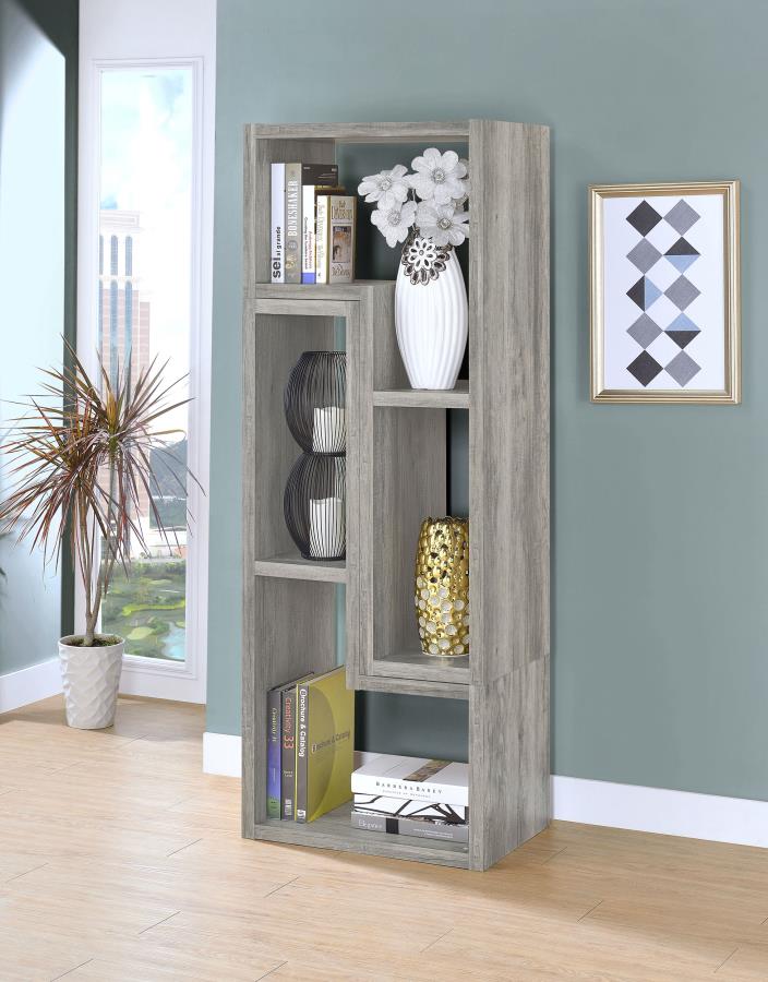 (image for) Velma Multipurpose TV Stand and Bookshelf Grey Driftwood