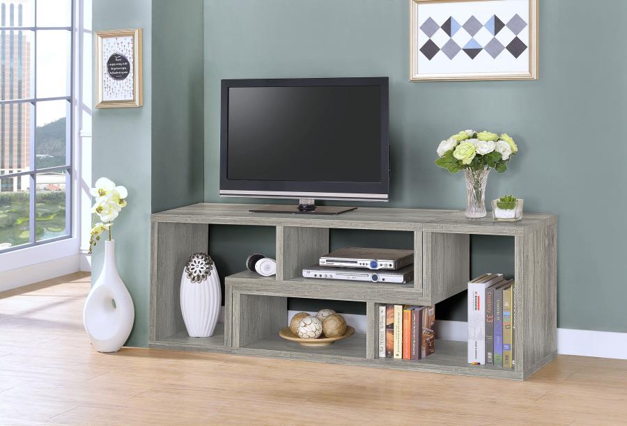 (image for) Velma Multipurpose TV Stand and Bookshelf Grey Driftwood