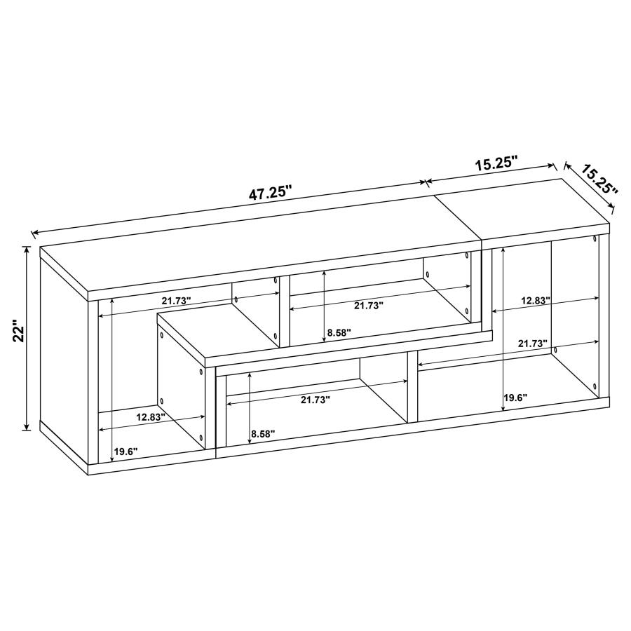 (image for) Velma Multipurpose TV Stand and Bookshelf Grey Driftwood