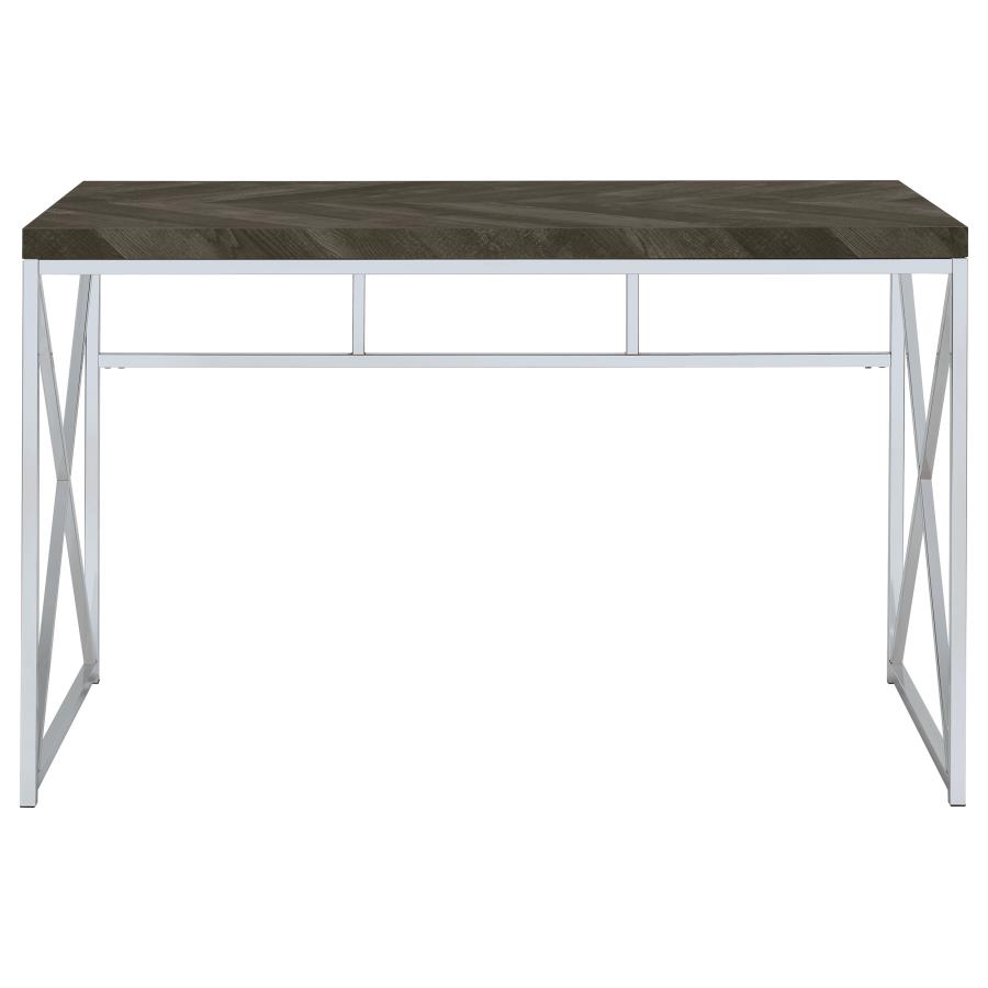 (image for) Grimma 47-inch Writing Office Desk Rustic Grey and Chrome