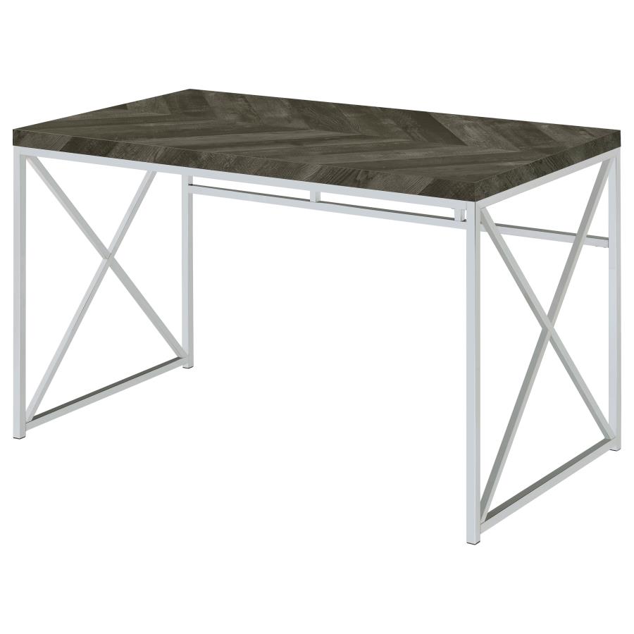 (image for) Grimma 47-inch Writing Office Desk Rustic Grey and Chrome