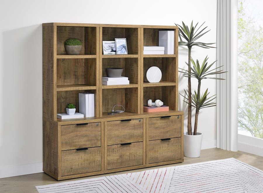 (image for) Westpark 3-piece Wall Unit Bookcase Set with USB Mango