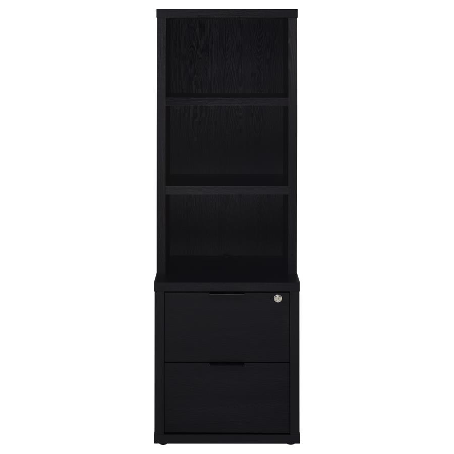 Westpark 3-piece Wall Unit Bookcase Set with USB Black