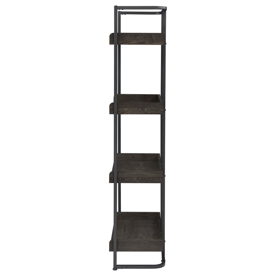 (image for) Ember 68-inch 4-shelf Bookshelf Dark Oak and Black