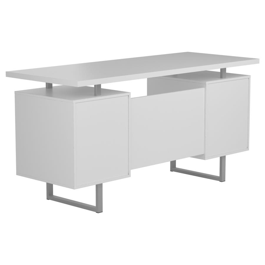 (image for) Lawtey 60-inch 2-drawer Computer Desk White High Gloss