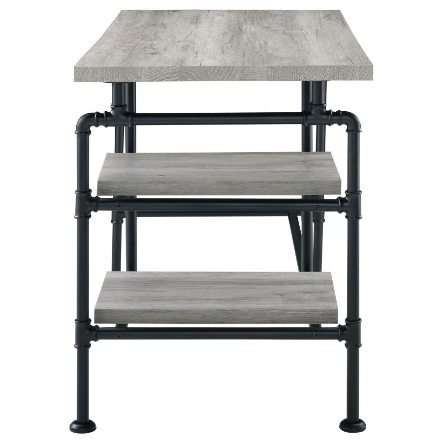 (image for) Delray 47-inch 2-shelf Piping Writing Desk Grey Driftwood