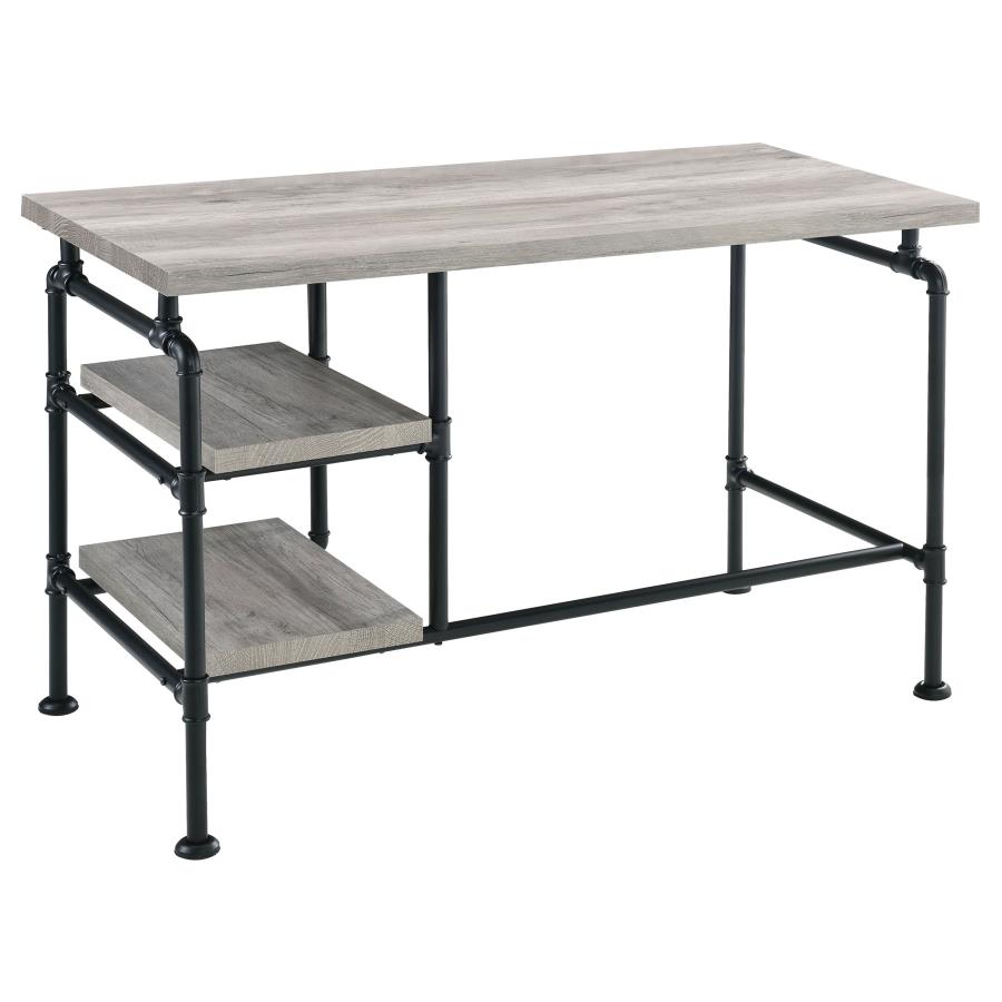 (image for) Delray 47-inch 2-shelf Piping Writing Desk Grey Driftwood