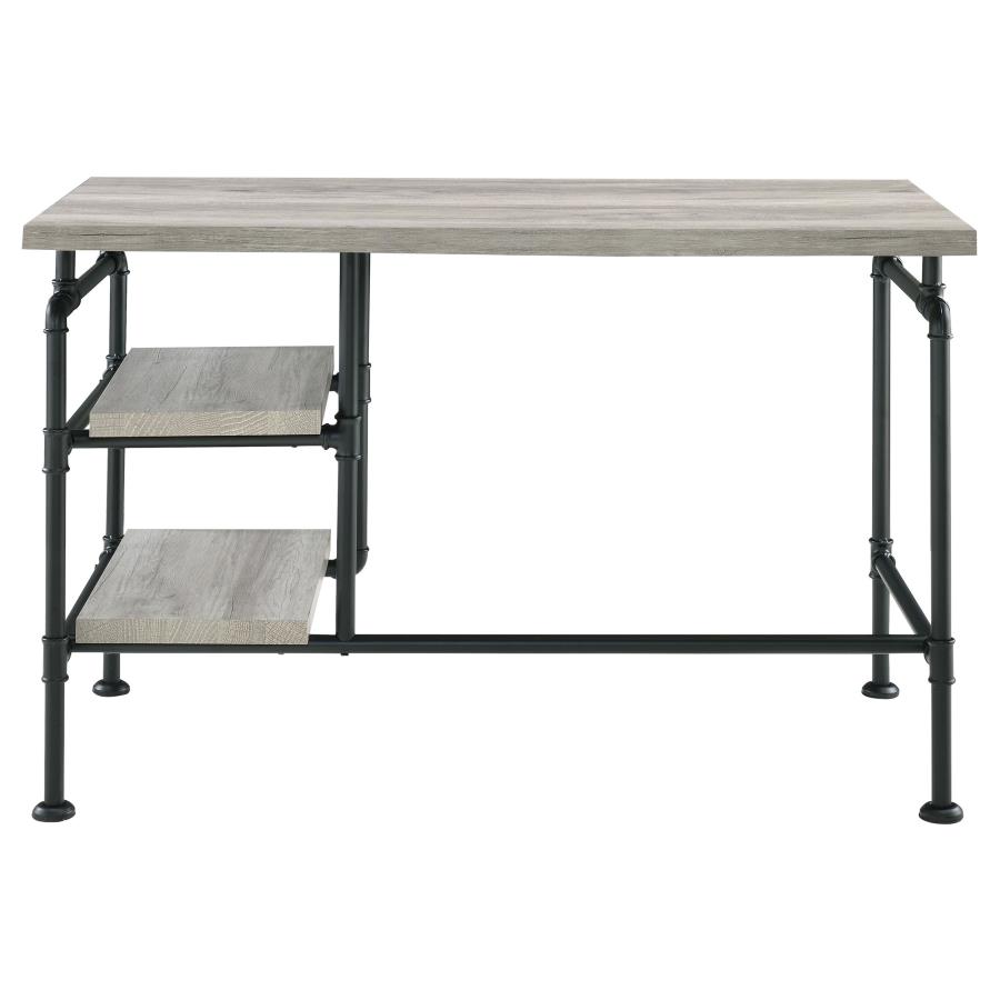 (image for) Delray 47-inch 2-shelf Piping Writing Desk Grey Driftwood