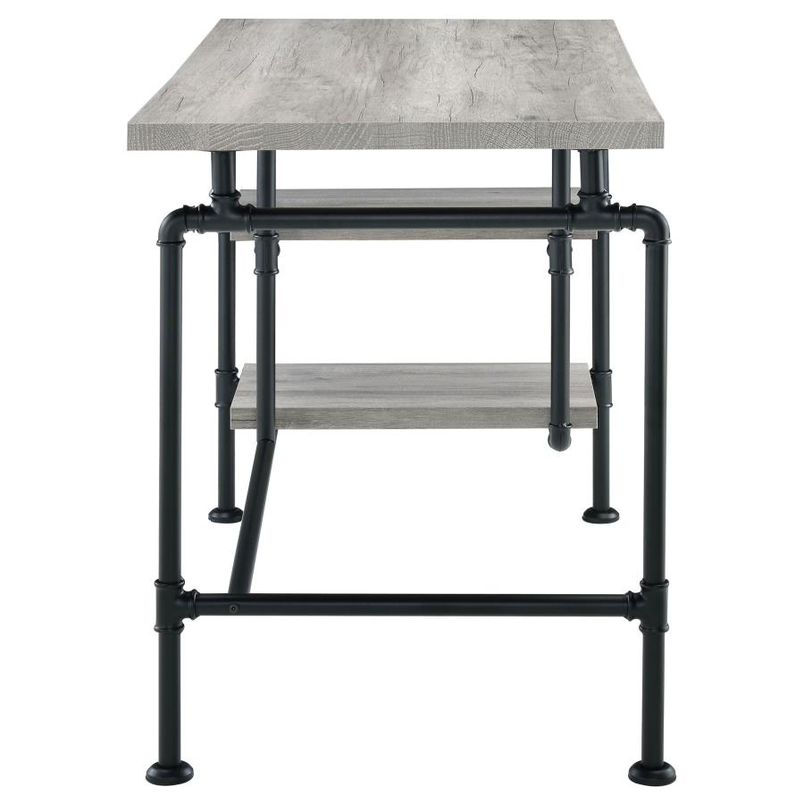 (image for) Delray 47-inch 2-shelf Piping Writing Desk Grey Driftwood