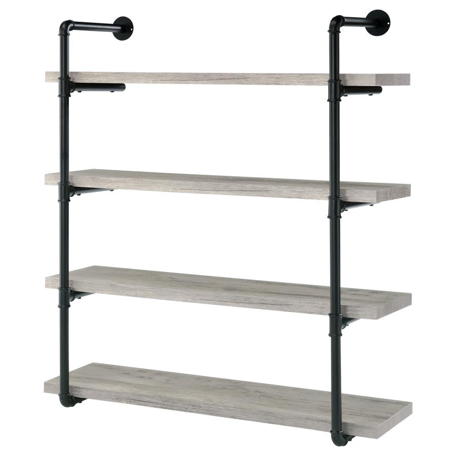 (image for) Elmcrest 39-inch 4-shelf Wall Bookshelf Grey Driftwood