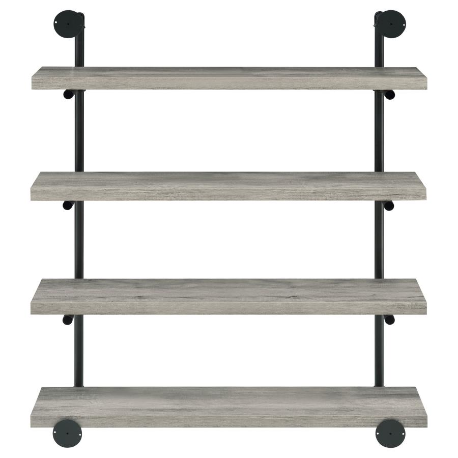 (image for) Elmcrest 39-inch 4-shelf Wall Bookshelf Grey Driftwood