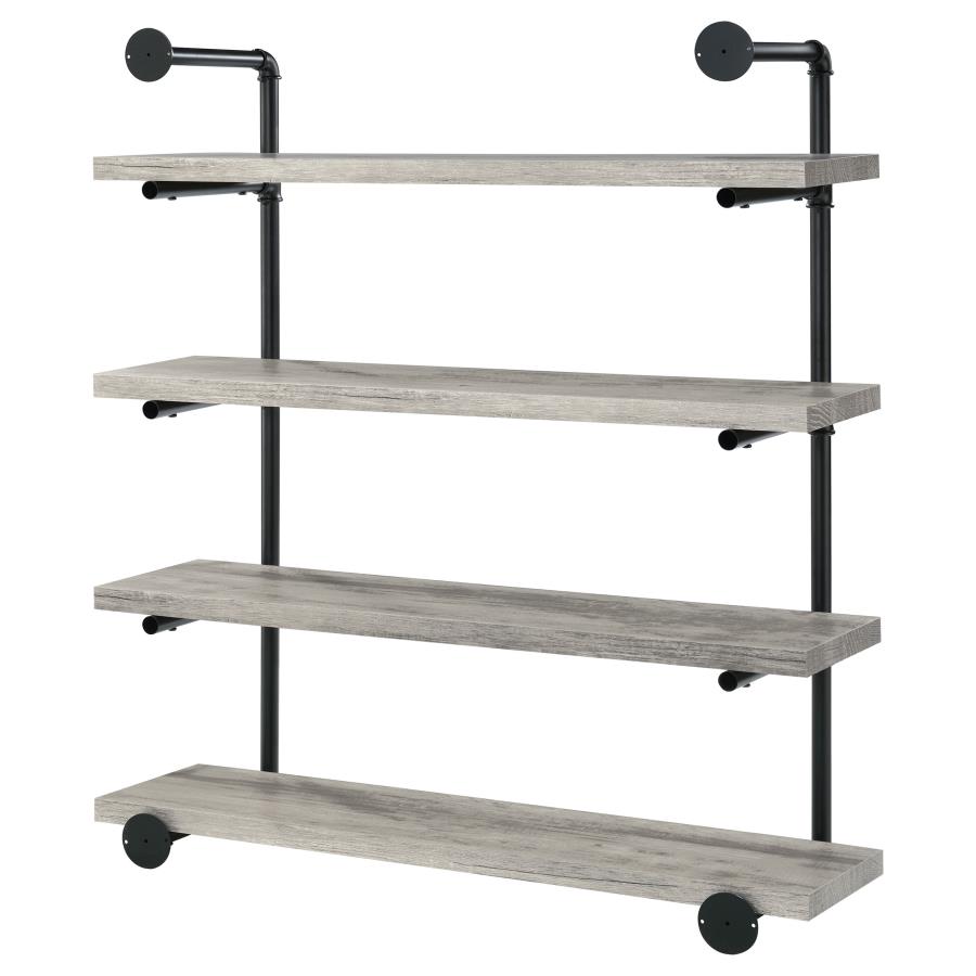 (image for) Elmcrest 39-inch 4-shelf Wall Bookshelf Grey Driftwood