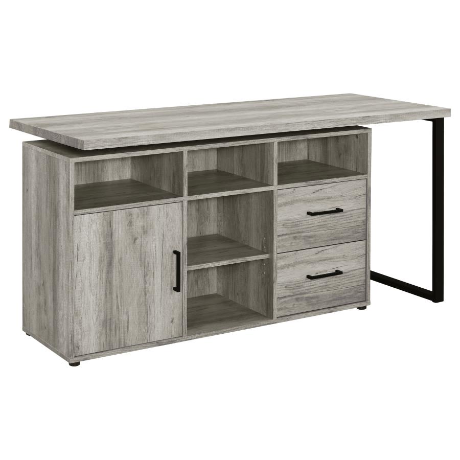 (image for) Hertford 59-inch L-Shape Computer Desk Grey Driftwood